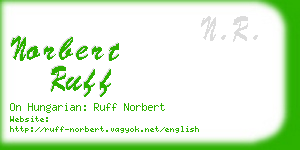 norbert ruff business card